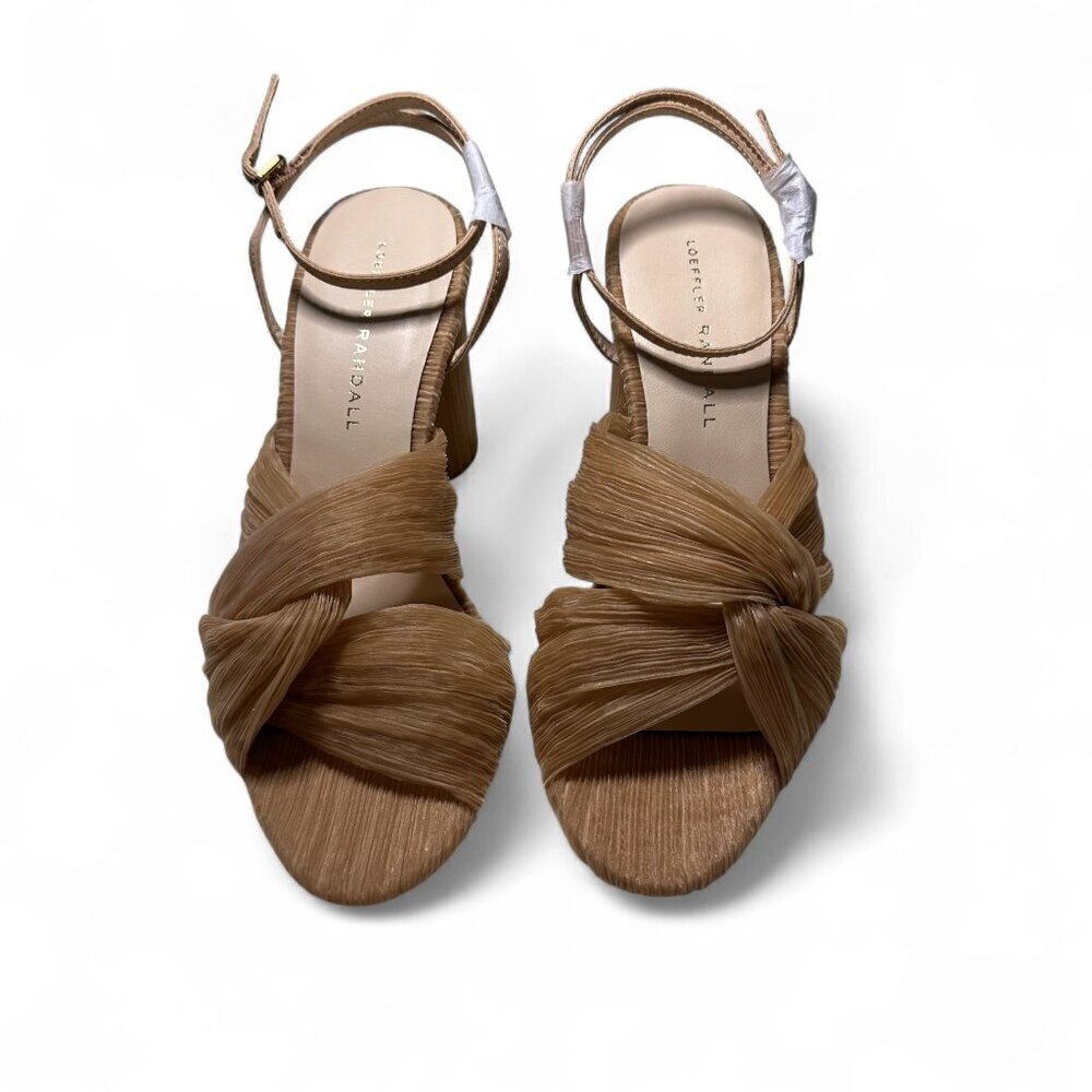 Loeffler Randall Reed Pleated Twist Heel in Peach Polyester Pink Sz 7 B NIB - Picture 12 of 14